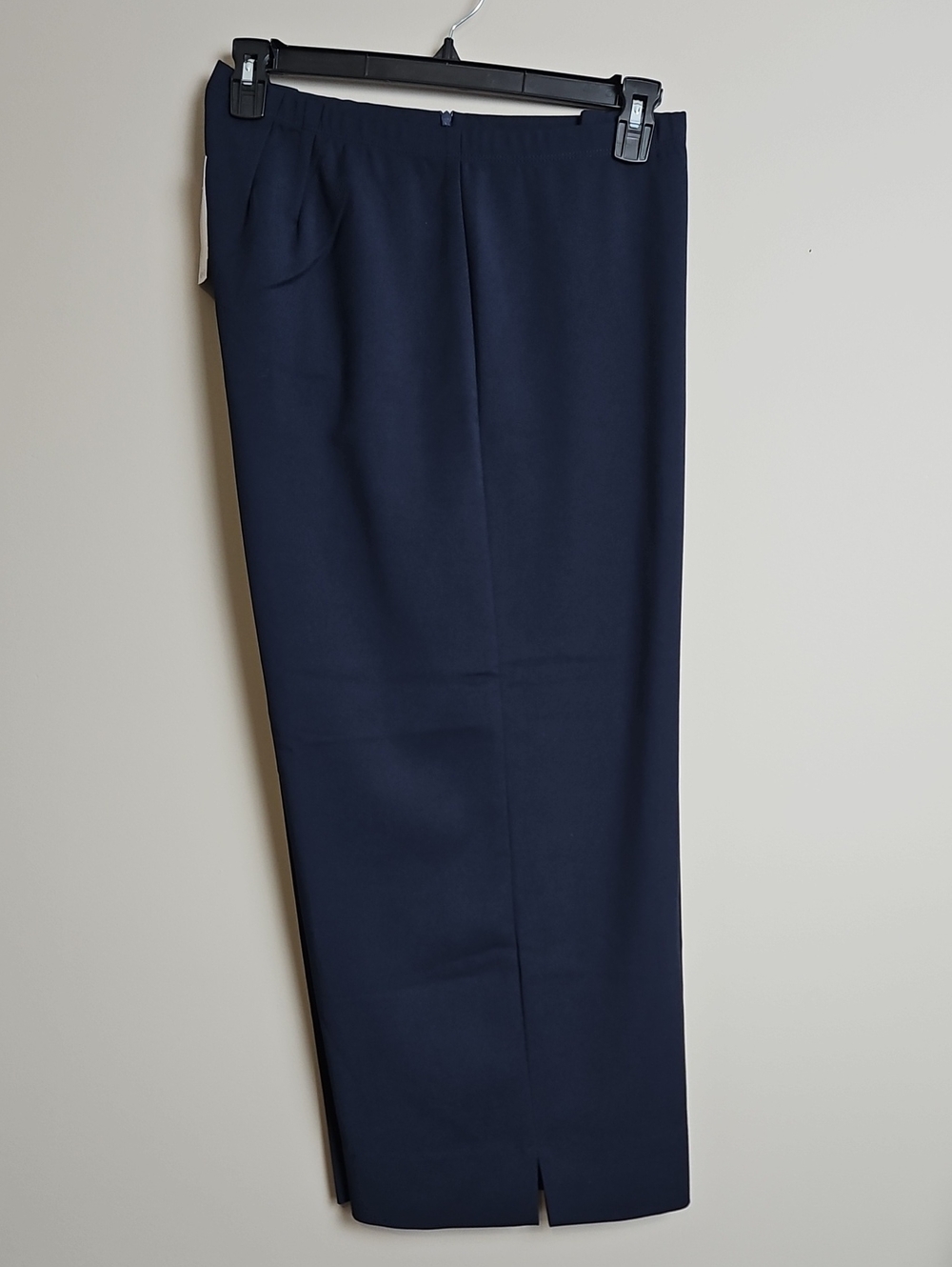 Karen Kane Cropped Wide-leg Side Zip Plus Pants:  Color- Navy: Size- 20W